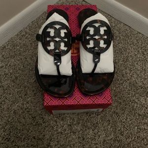 Tory Burch Tortoise Shell Miller Sandals NIB 9